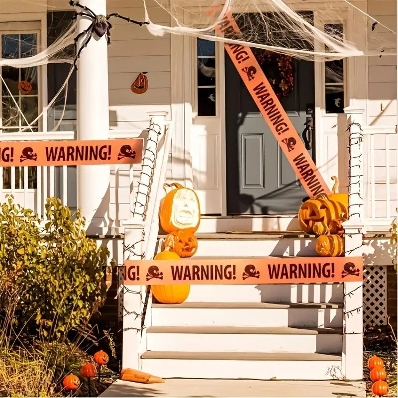Halloween Caution Tape Barricade Line for Haunted House Party Safety Decor