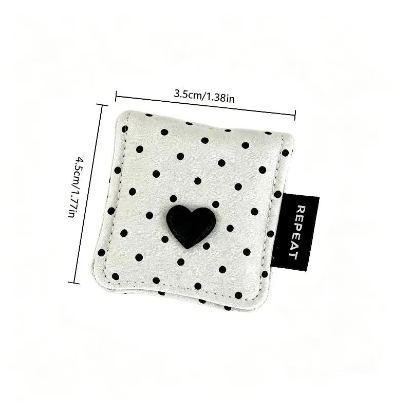 Fabric Earphone & Cable Storage Bag - Handmade Polka Dot Organizer, Portable & Dustproof