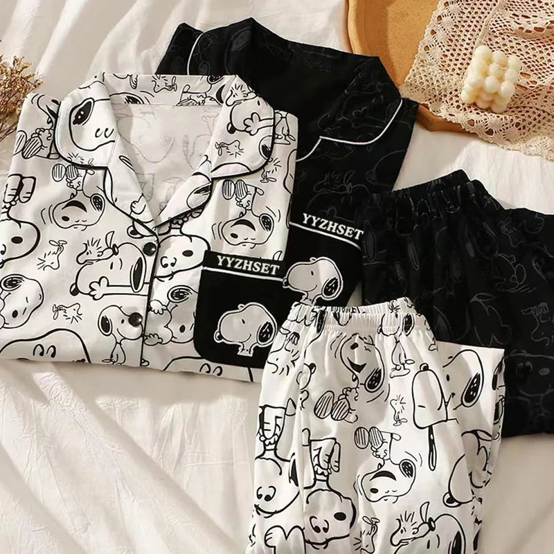 Unisex Snoopy Pajama Set - Long Sleeve & Pants Sleepwear for Men & Women