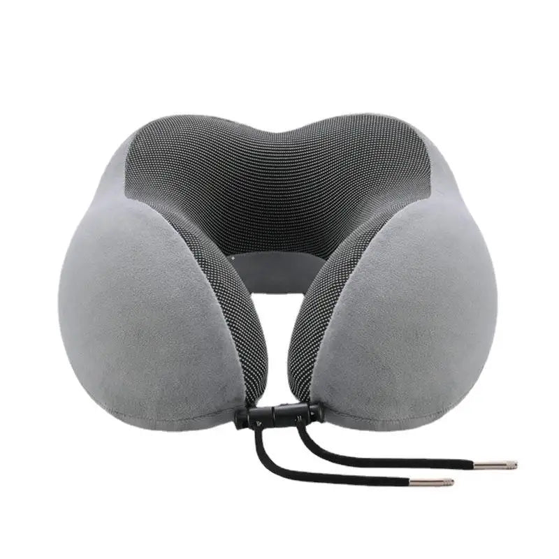 U Shaped Memory Foam Travel Neck Pillow with Massage Function - Soft Sleep & Support