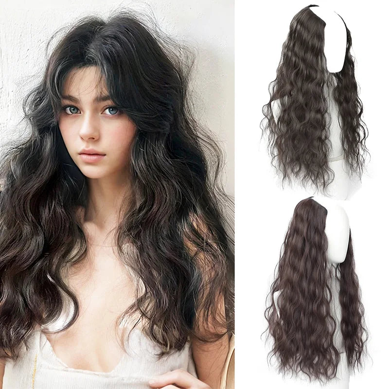 Wavy Synthetic Hair Extension Wig for Women - Long Curly Water Ripple Style
