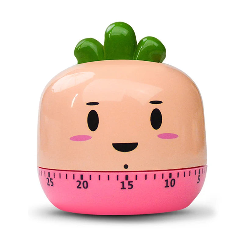 Mechanical Kitchen Timer with Cartoon Animal Pattern, 55-Minute Countdown Alarm, Magnetic Cooking Timer