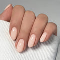 24pcs Almond Press-On Nails Tips with Blush Design - Short Oval Fake Nails for Manicure