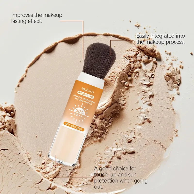 Long Lasting SPF 50+ Face Powder with Oil Control & Matte Finish – Natural Protective Makeup