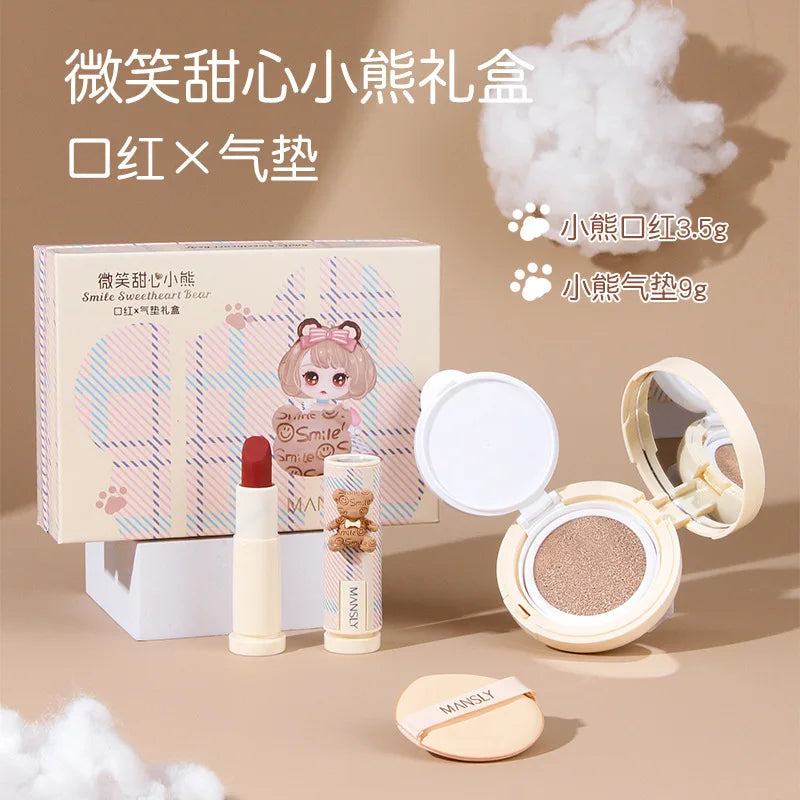 Deluxe Natural Face Powder Makeup Set for Student Parties - Easy to Apply