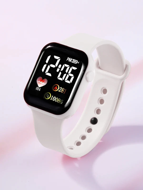 White Square Watch Set with Heart-Shaped Accessories for Valentine's Day & Birthdays