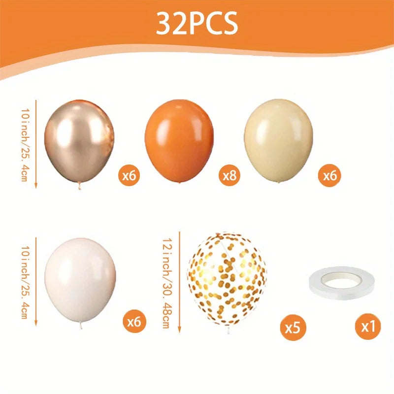 Fall Balloon Wreath Set - 10 Inch Latex Balloons for Thanksgiving Birthday Decorations