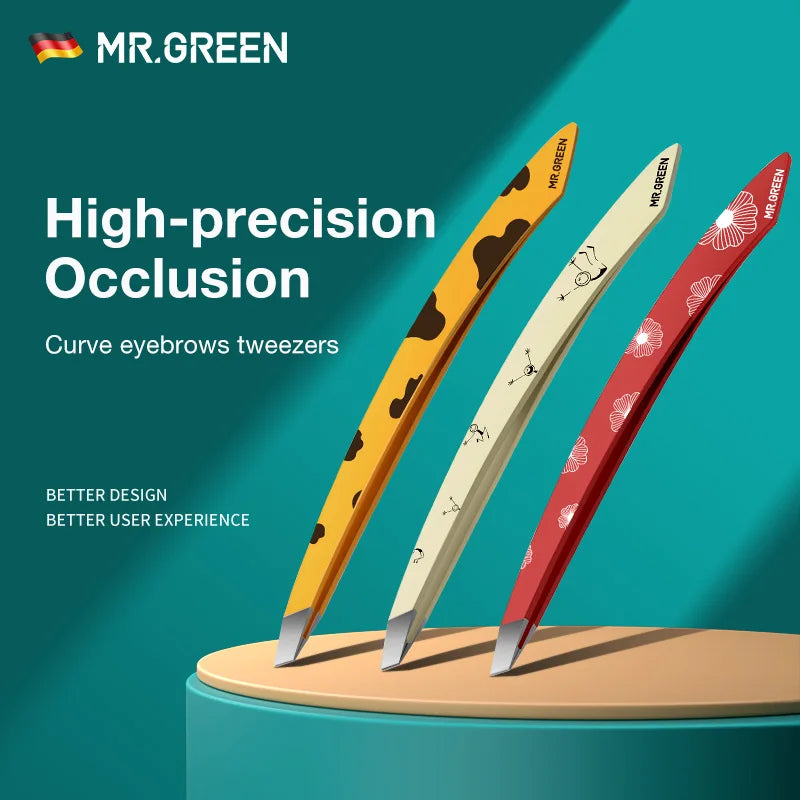 Professional Eyebrow Tweezers - Stainless Steel Fine Hair Removal Tools