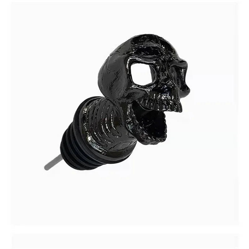Halloween Skull Head Wine Pourer with Silicone Stopper - Party Bar Accessory
