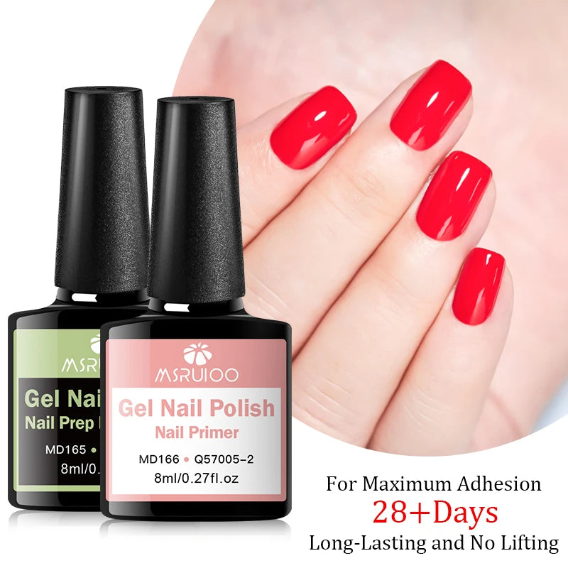 8ml Nail Primer Dehydrator & No-Acid Base Gel Set for UV Gel Nails