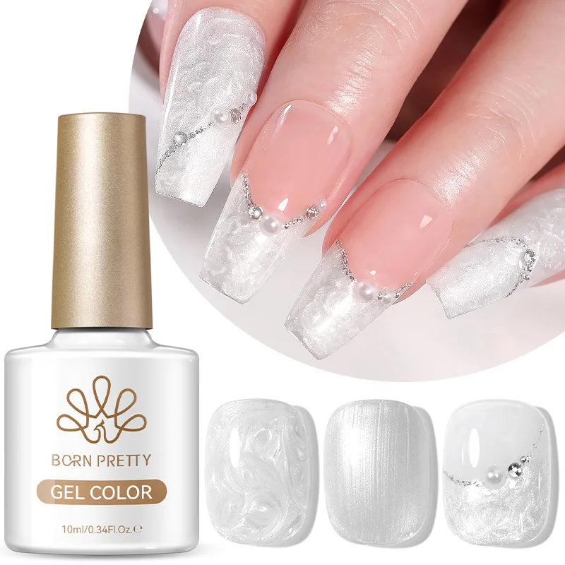 Pearl White Thread Gel Nail Polish 10ml for Semi-Permanent Manicure