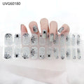 Semi Cured Gel Nail Stickers - Ombre Flower Aurora Nail Decorations for Salon & Home Use