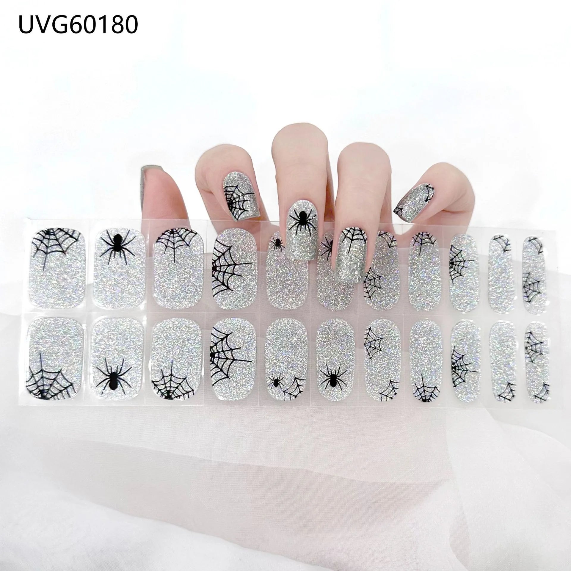 Semi Cured Gel Nail Stickers - Ombre Flower Aurora Nail Decorations for Salon & Home Use
