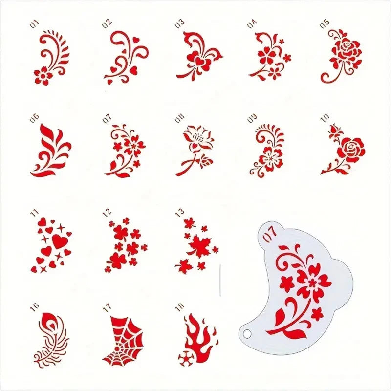 Reusable Face Painting Templates Set - Thickened PET Plastic, Washable & Reusable
