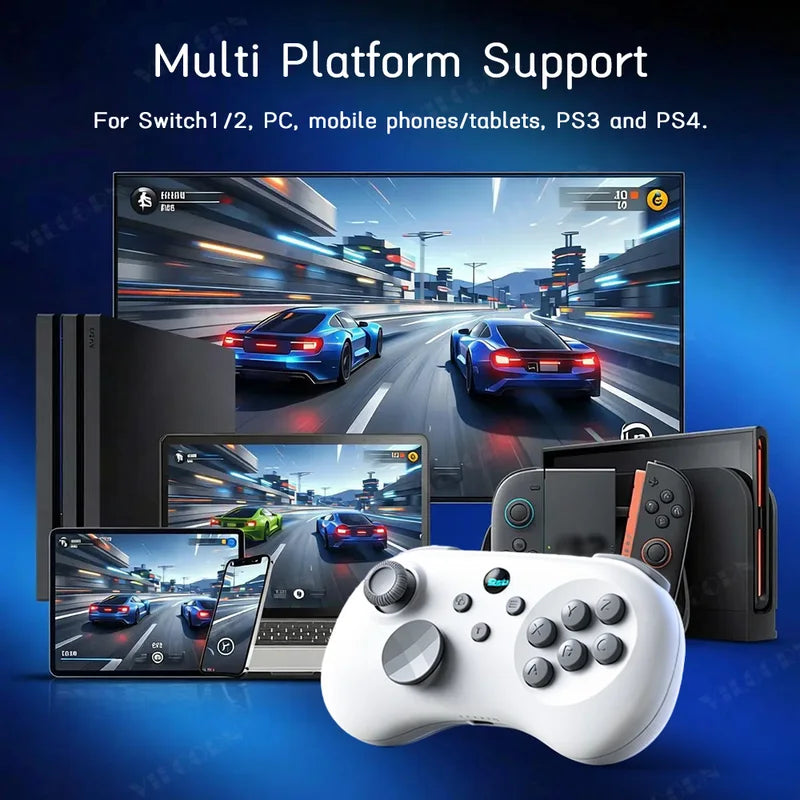 Hall Effect Joystick Game Controller for Switch, PC, PS4, Mobile – 6-Key Layout with Turbo & Macro