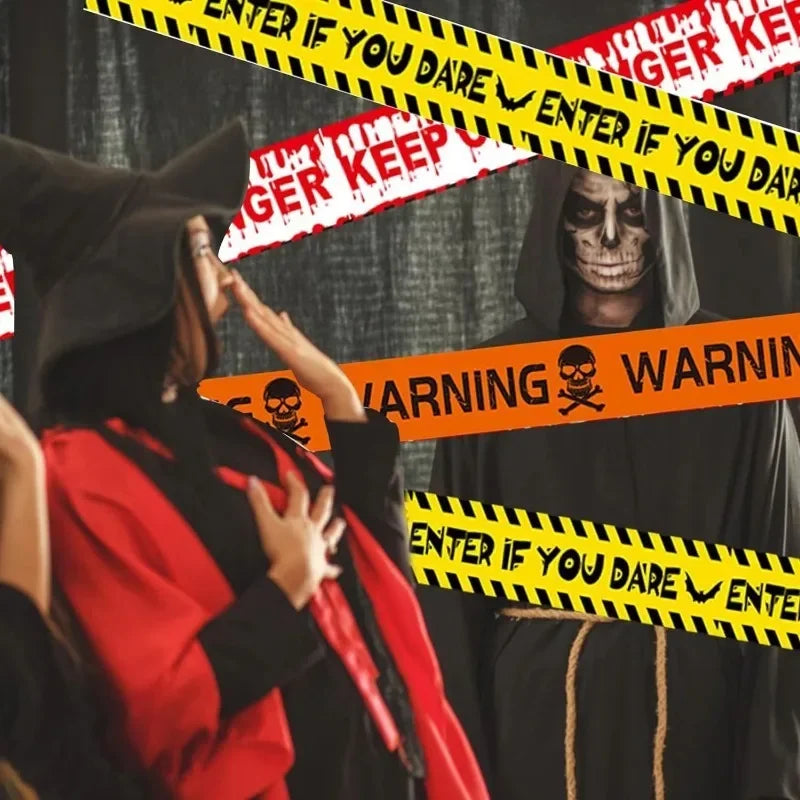 Halloween Caution Tape Barricade Line for Haunted House Party Safety Decor