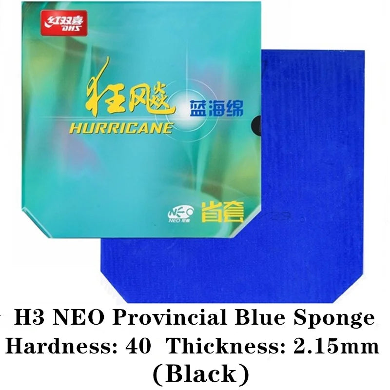 Table Tennis Rubber - Hurricane 3 Neo Provincial Orange & Blue Sponge High-Speed Spin
