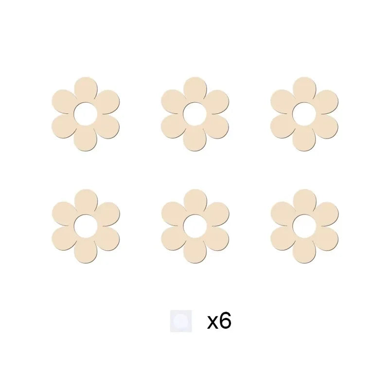 Wooden Flower Cutouts - Reusable Wall Decor for DIY Crafts Baby Room