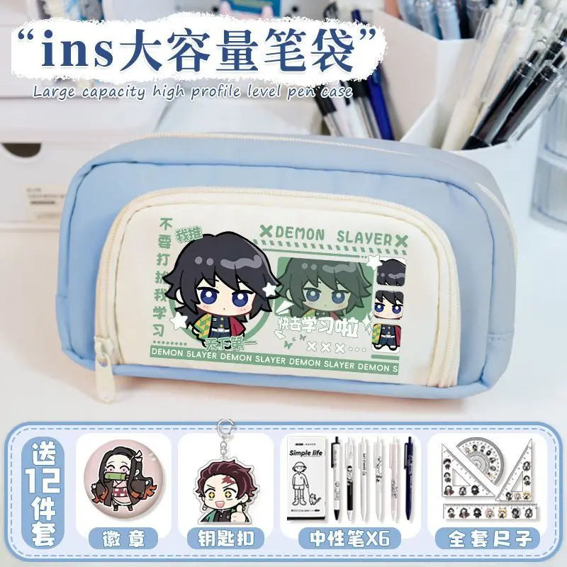 Anime Demon Slayer Pencil Bag - Kamado Tanjiro Multi-Functional Stationery Organizer