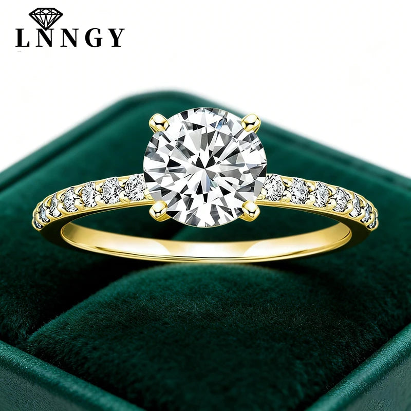 Moissanite Solitaire Engagement Ring 8mm 2ct 14K Gold Filled Jewelry for Women