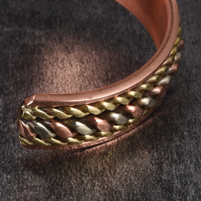 Magnetic Copper Bracelet Adjustable Men Women Health Jewelry - Resizable Cuff Bangles