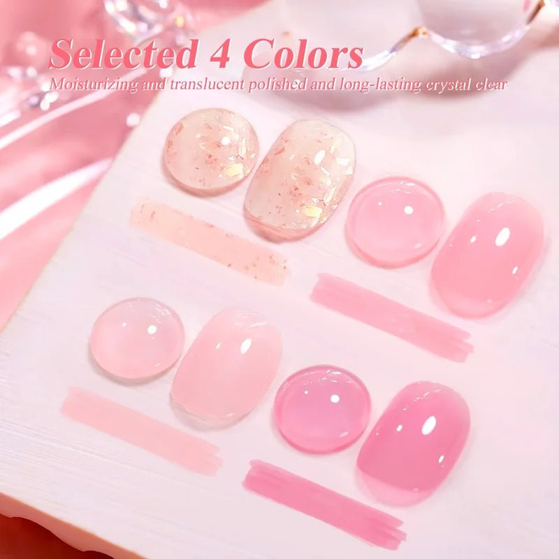 Poly Gel Nail Kit with 4 Colors - Quick Dry, Curable DIY Gel Nails