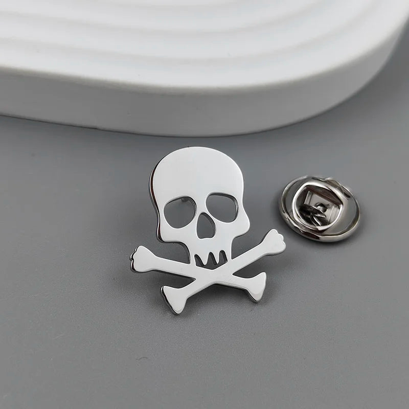 Gothic Skull Brooch Pin Punk Style Halloween Jewelry for Men Women