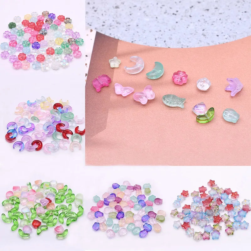 50pcs 8mm Colorful Glass Beads for Jewelry Making DIY Accessories Handmade