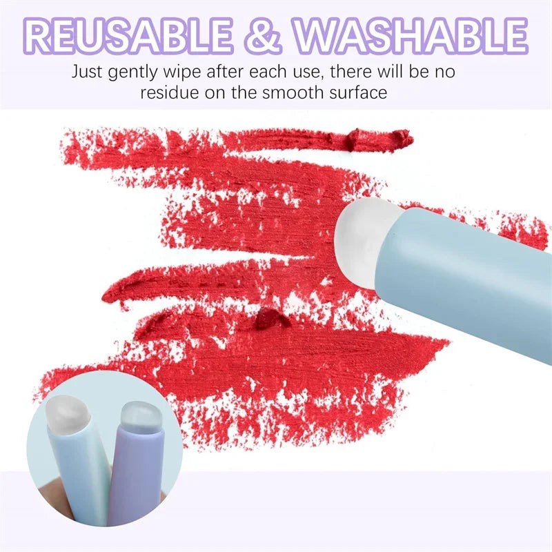 2pcs Silicone Nail Art Brushes for Gradient & Ombre Nail Designs