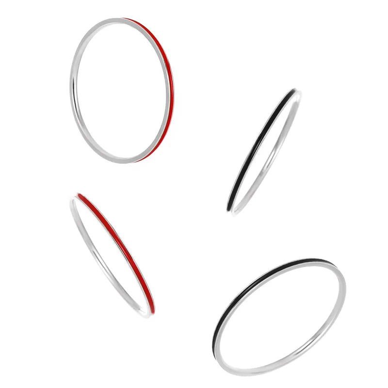 Minimalist Sterling Silver Stackable Ring for Women - Adjustable Sizes