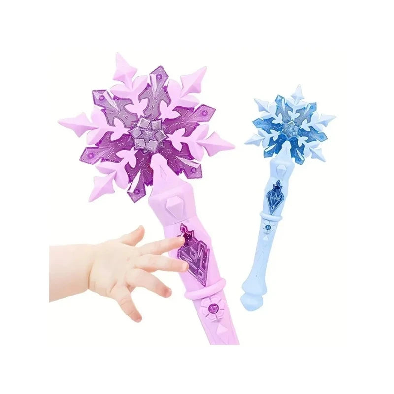 Princess Snow Wand Toy Fairy Glowing Light Stick for Kids, Christmas & Halloween Play