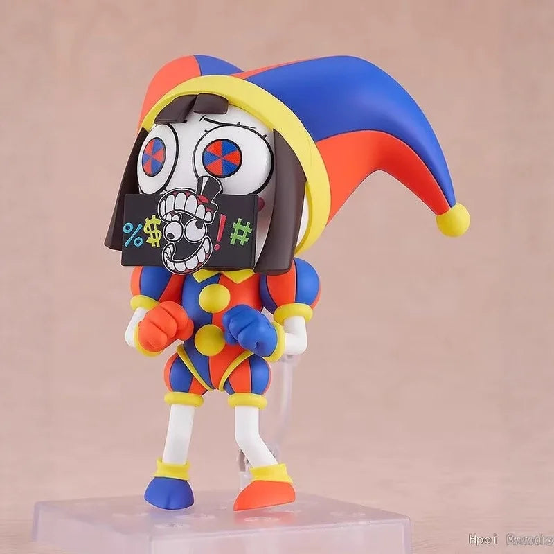 Chibi Pomni Digital Circus Collectible Figure with Interchangeable Face - Desktop Ornament