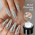 Metallic Chrome Nail Gel Polish - Silver Mirror Effect for Nail Art, 8ml