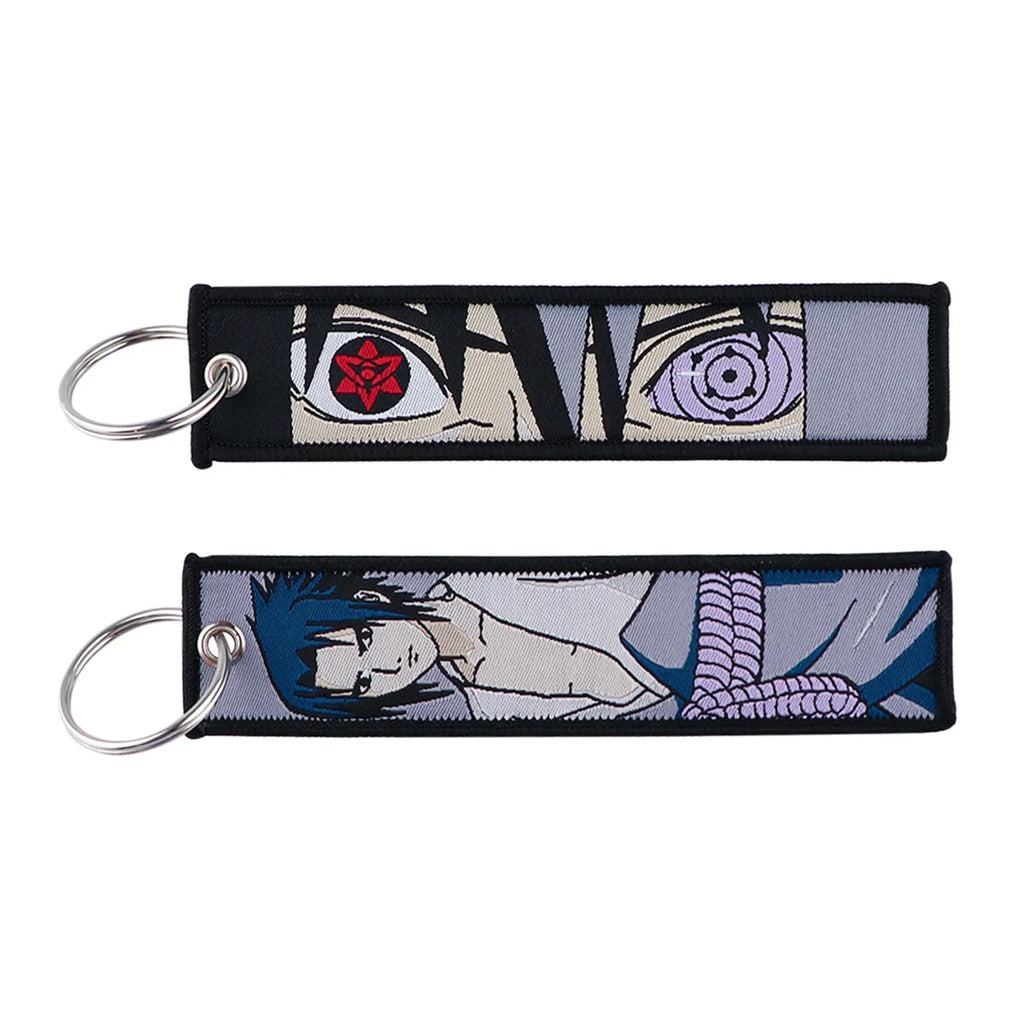 Anime Naruto Embroidery Key Fob Keychain Car Accessory for Cosplay & Gifts