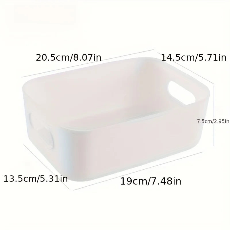5PCS Stackable Storage Box Set - Rectangular Plastic Organizer Containers for Kitchen Bathroom Dorm