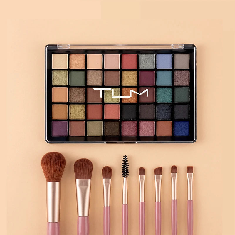 40 Colors Eyeshadow Palette with Makeup Brushes Set