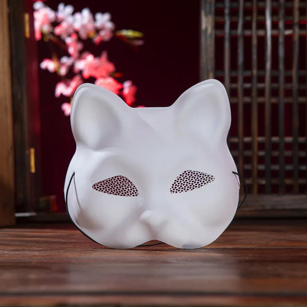 DIY Unpainted Cat Face Mask for Halloween Party & Cosplay - PVC Masquerade Prop