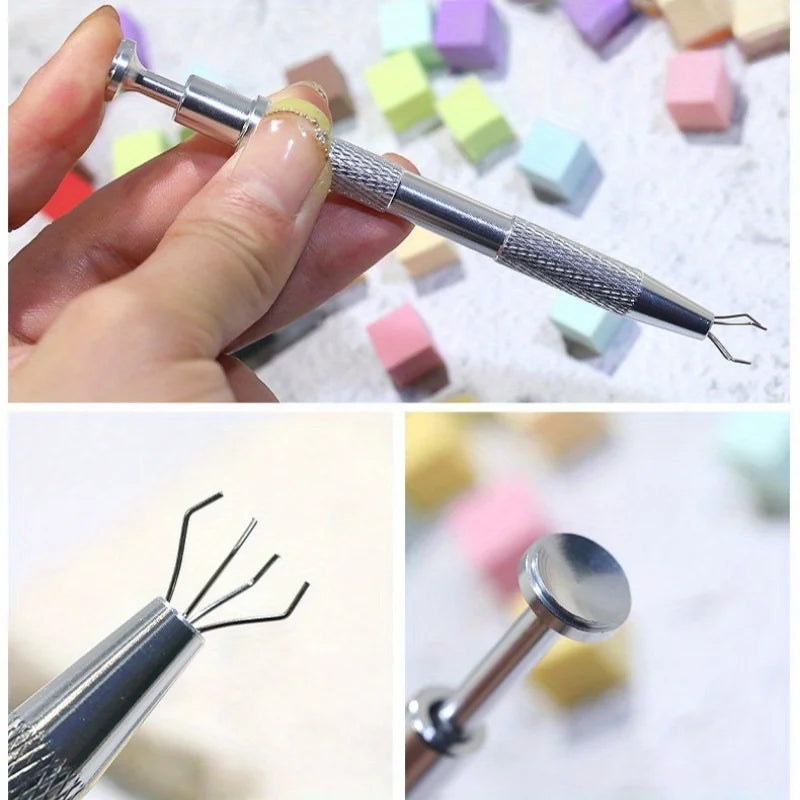 White Nail Sponge Cubes Set with Pickup Tool for Gradient & Ombré Nail Art