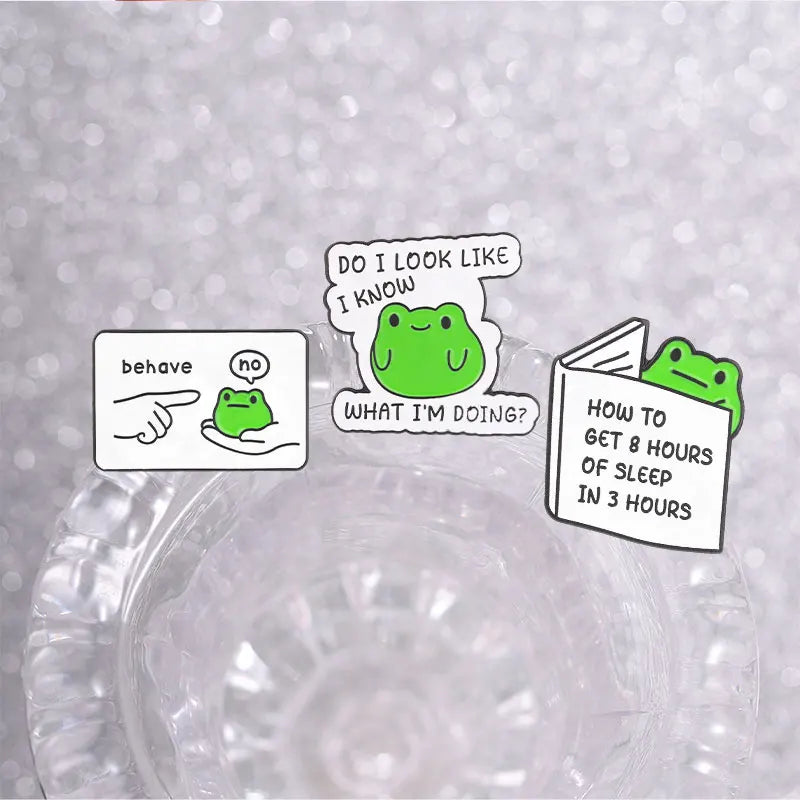 Funny Sassy Frog Enamel Pins - Sarcastic Animal Brooches for Jewelry Gift