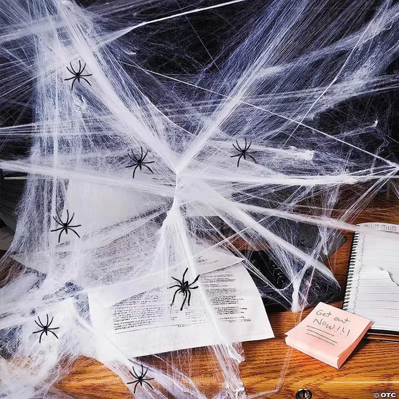 Halloween Spider Web Decoration Stretchy Cobweb for Scary Party Scene Home Accent