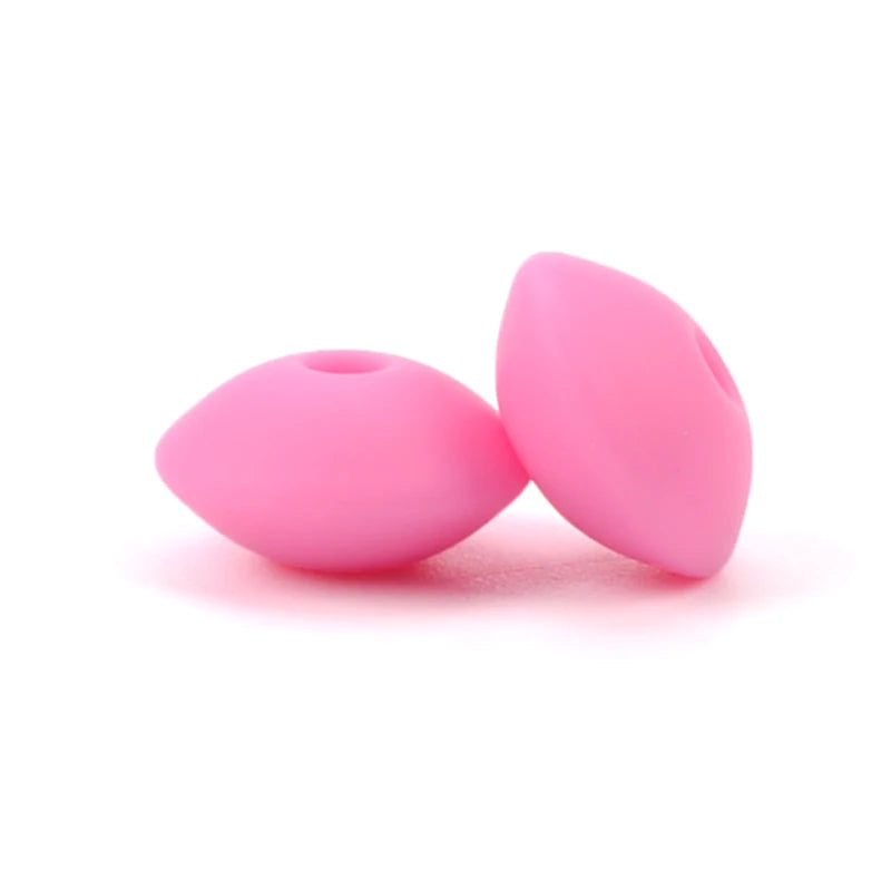 Silicone Lentil Beads 12mm 20pcs for DIY Jewelry Making - Safe, BPA Free