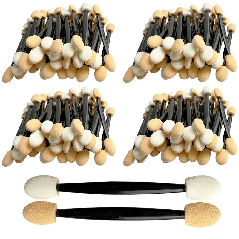 Dual-Sided Eyeshadow Applicators 50/200pcs Makeup Sponge Brushes for Eye Makeup