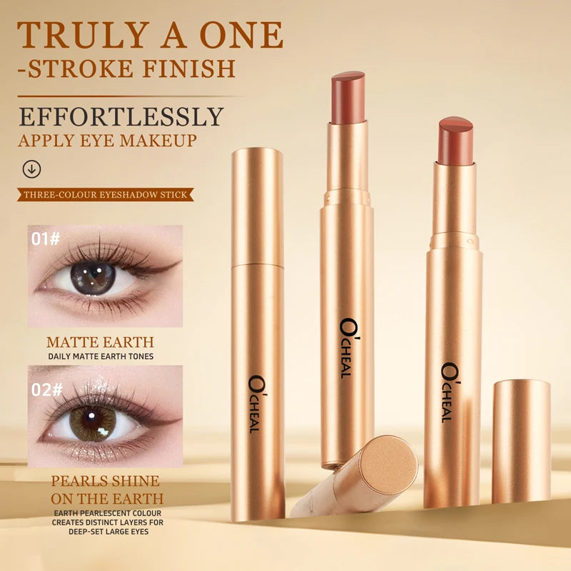 Waterproof Matte Pearlescent Eye Shadow Stick for Smoked Eye Makeup - Durable & Glossy Finish
