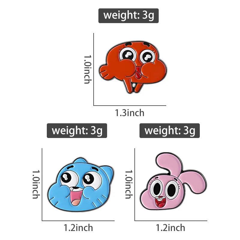 Cartoon Animation Series Enamel Brooch Pin for Clothes Hats Backpack Accessories