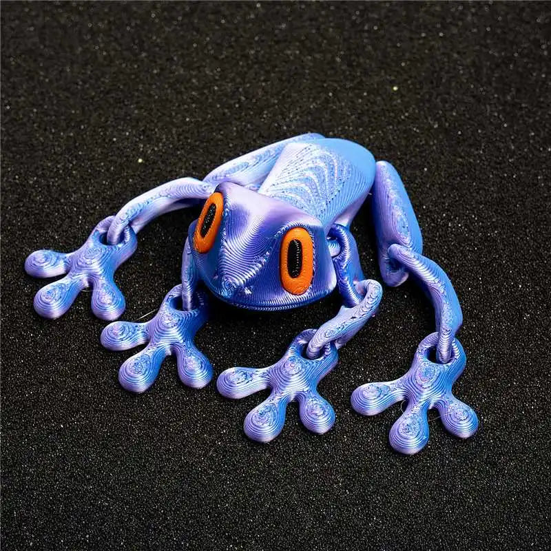 Magnetic Articulated Frog Fidget Toy - 3D Printed Animal Model Stress Relief Decor