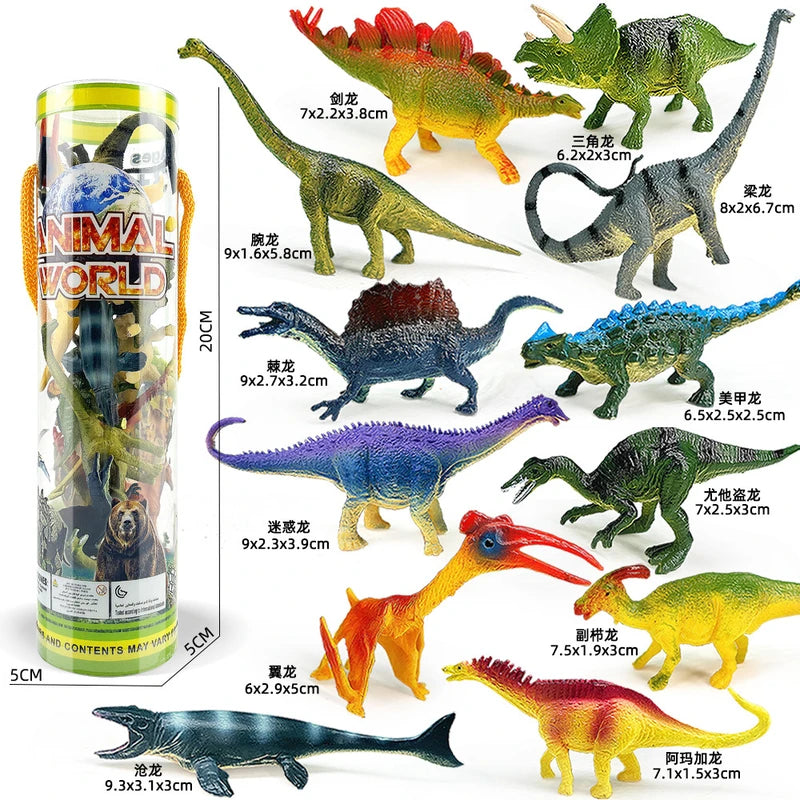 12-Piece Dinosaur Toy Set - Realistic Plastic Models for Kids, Educational & Play