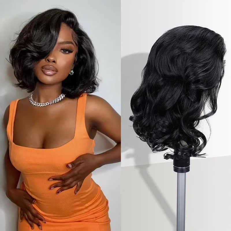 Human Hair Wigs Body Wave V Part Wigs for Black Women Glueless Lace Short Bob