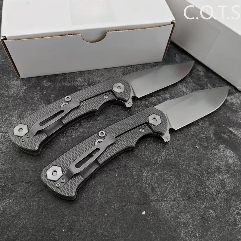 Outdoor Survival Folding Knife with G10 Handle and D2 Steel Blade