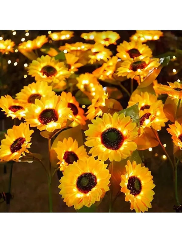 Solar Powered Sunflower Garden Light Outdoor Waterproof LED Ground Lamp
