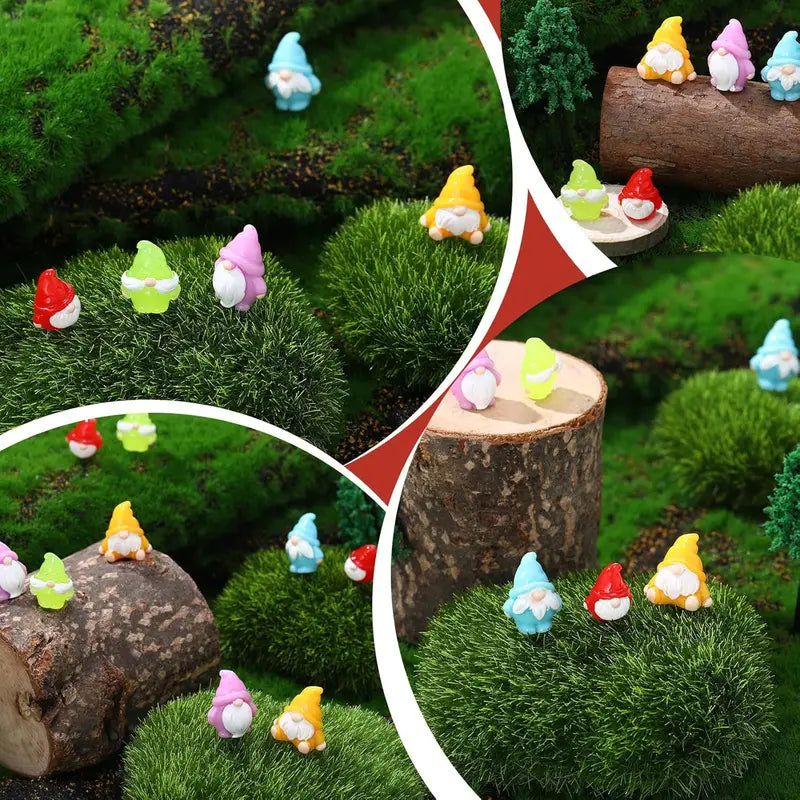 Miniature Gnome Statues Set - DIY Fairy Garden Micro Landscape Crafts, Multi-Color 10/20pcs